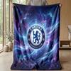 Chelsea FC Theme Blanket Soft Flannel Blanket Plush Throw Blanket Cozy Sofa Bed Blanket for Home Decor