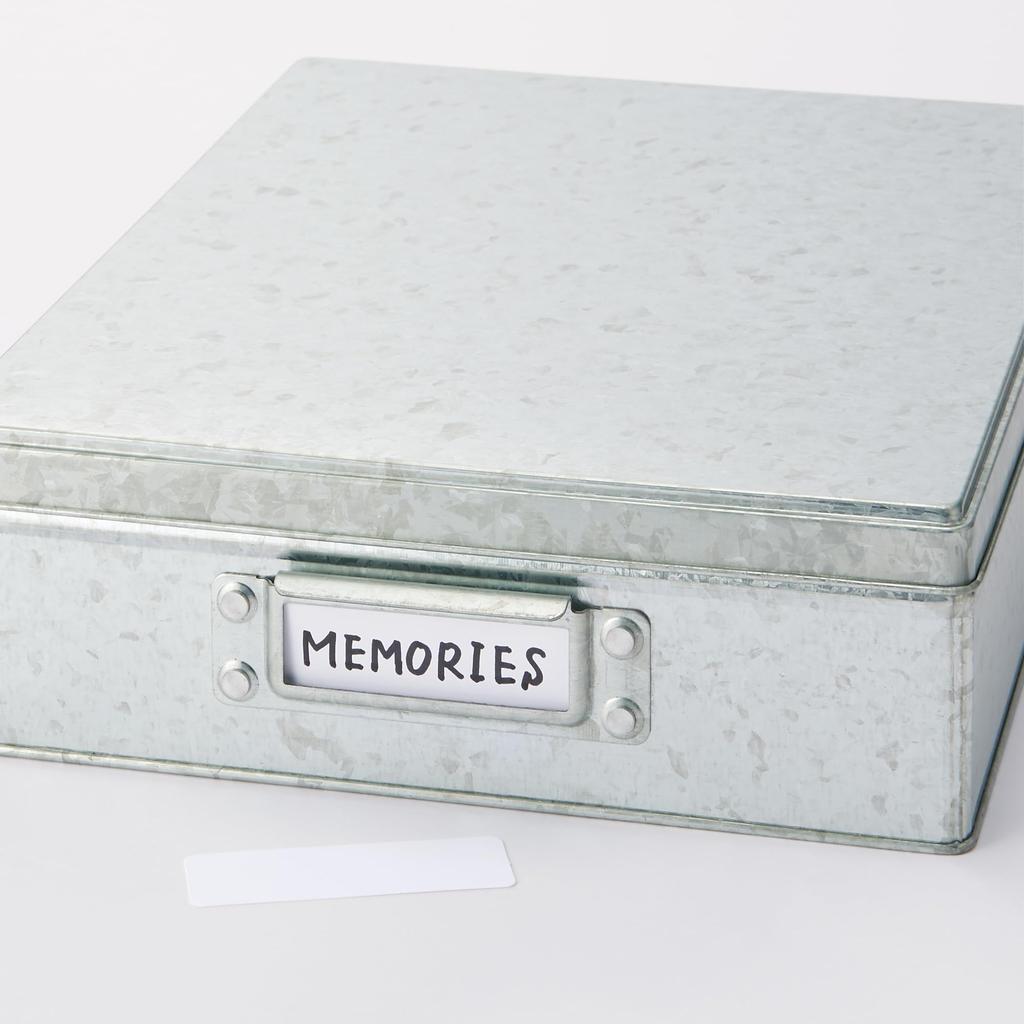 MUJI stor galvaniserad järnlåda KGG25A1S, 8,5 cm hög,