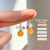 Cute Orange Shaped Dangle Earrings Handmade Flower Leaf Decor Bead For Women Daily Wear Party Dating Gifts