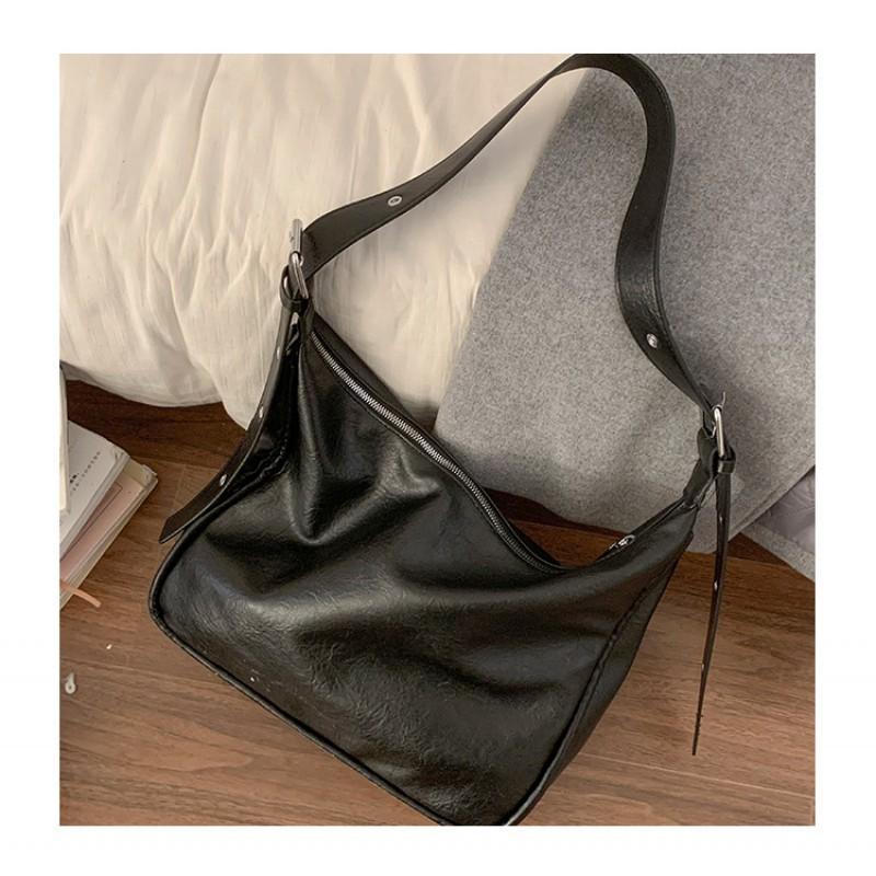 

Lazy Fashion Women s Bags 2026 Trendy Large-capacity Retro Tote Niche Single-shoulder чёрный
