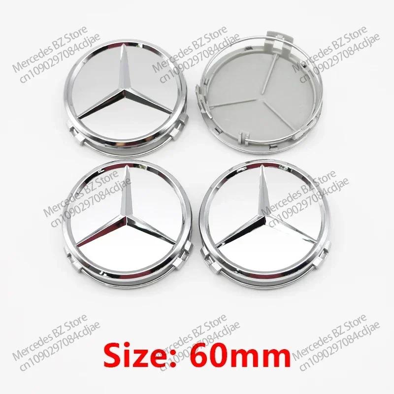 

C200 E200 For Mercedes Benz 4PCS 75mm 60mm Car Wheel Center Hub Caps Cover for Mercedes Benz AMG B/C/E/S Class A Class GLC GLK C