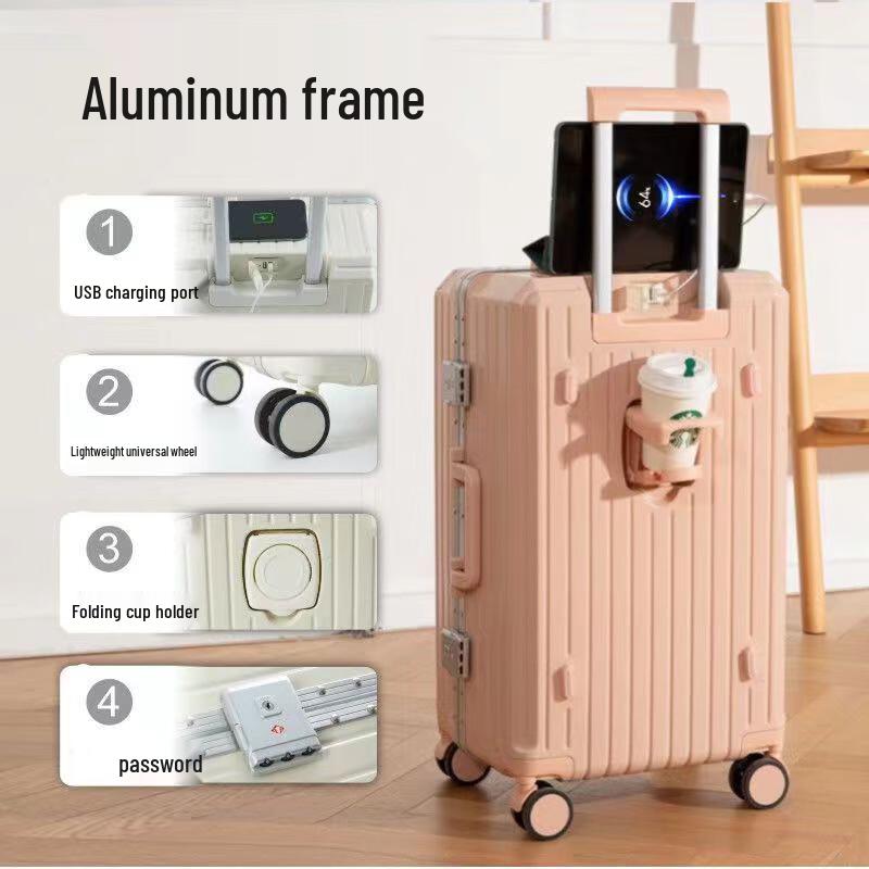 OEING Student Aluminum Frame Luggage 26 inches