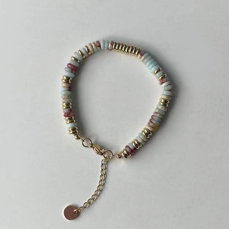 Colorful Semi-Precious Stone Beaded Necklace - Handmade Vintage Clavicle Chain with Optional Multi-Color Design