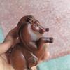 Chinese Antique Boxwood Wooden Hand Carved Exquisite Little Fat Horse Statue Art