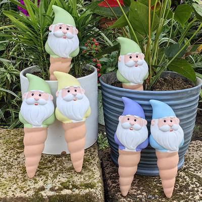 4 Pcs Gnome Self Watering Globes Terracotta Plant Watering Globes Slow Release Automatic Watering Bulbs for Indoor Outdoor Plants
