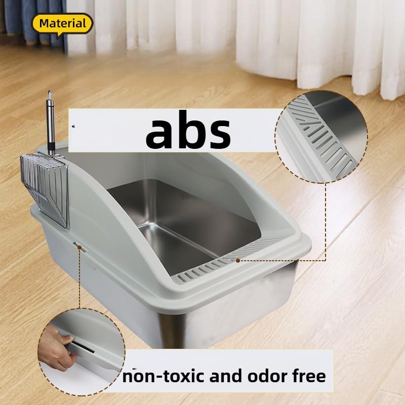 Stainless Steel Cat Litter Box Enclosed Large Cat Toilet Deodorizing Easy To Clean Pet Supplies Anti-corrosion Cat Bedpans