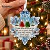 Winter Holiday Party Ornaments Snowflake-Shaped Sea Glass Ornament, Acrylic Christmas Friendship Keepsake, Coastal Inspired Tree Hanging Decoration,