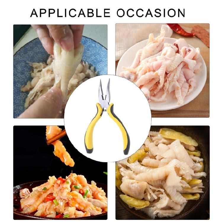 Curved Nose Pliers Tool with Labor Saving Spring Nonslip Grip Kitchen Gadget Accessories For Deboning Chicken, Duck Feet