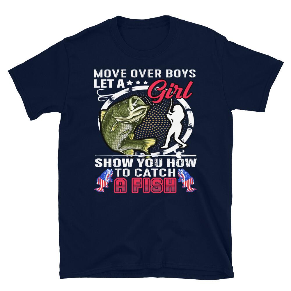 Girl Fishierman Fishing Fish Nature Outdoors T-Shirt