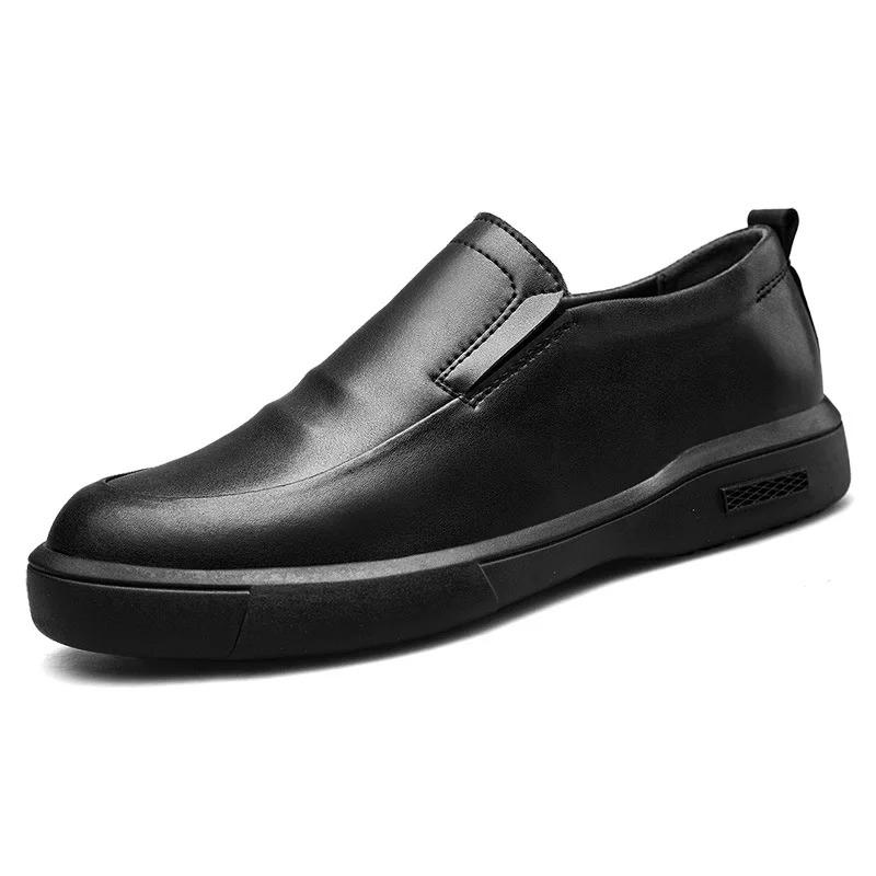 Fashion Men's Casual Leather Shoes High Quality Cowhide Dress Shoes Business Leather Shoe Comfort Slip-on Loafers Soft Leather Men Shoes