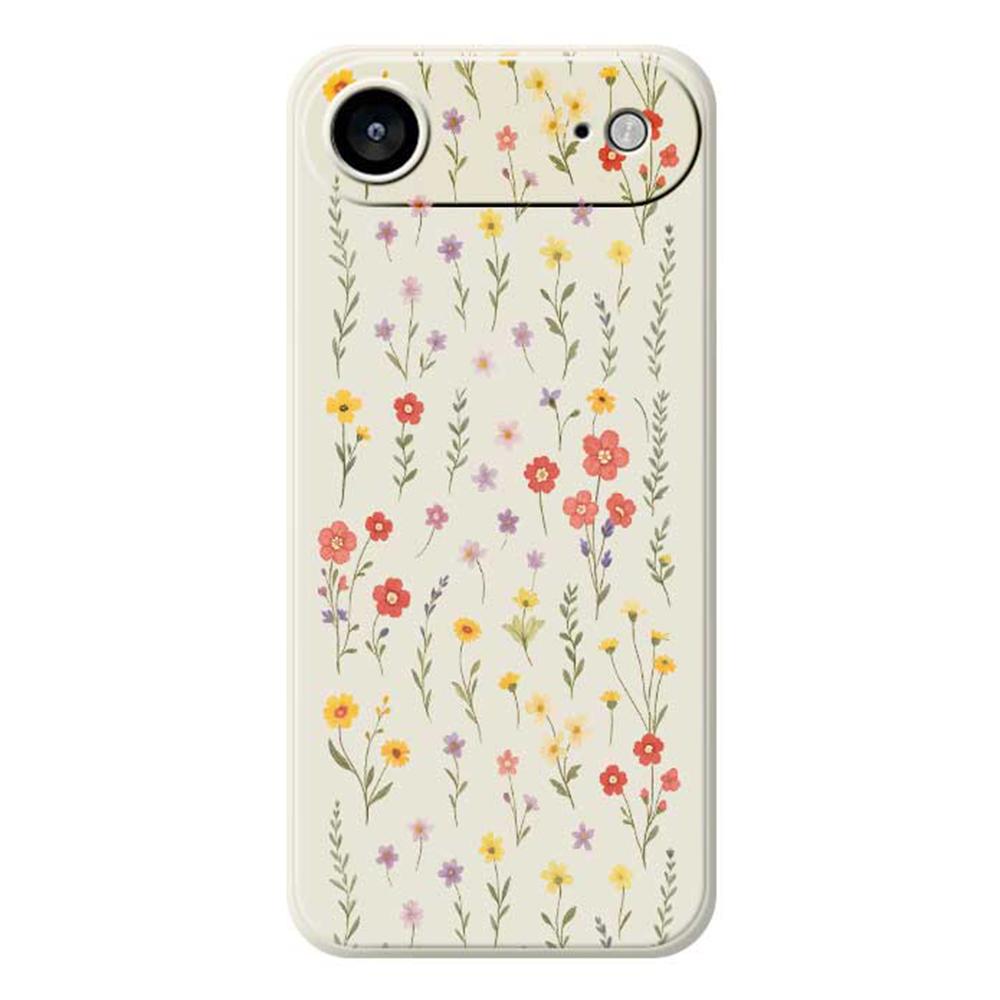 For iPhone 17 Air Case Flowers and Grass Pattern Printing Straight Edge TPU Phone Back Cover