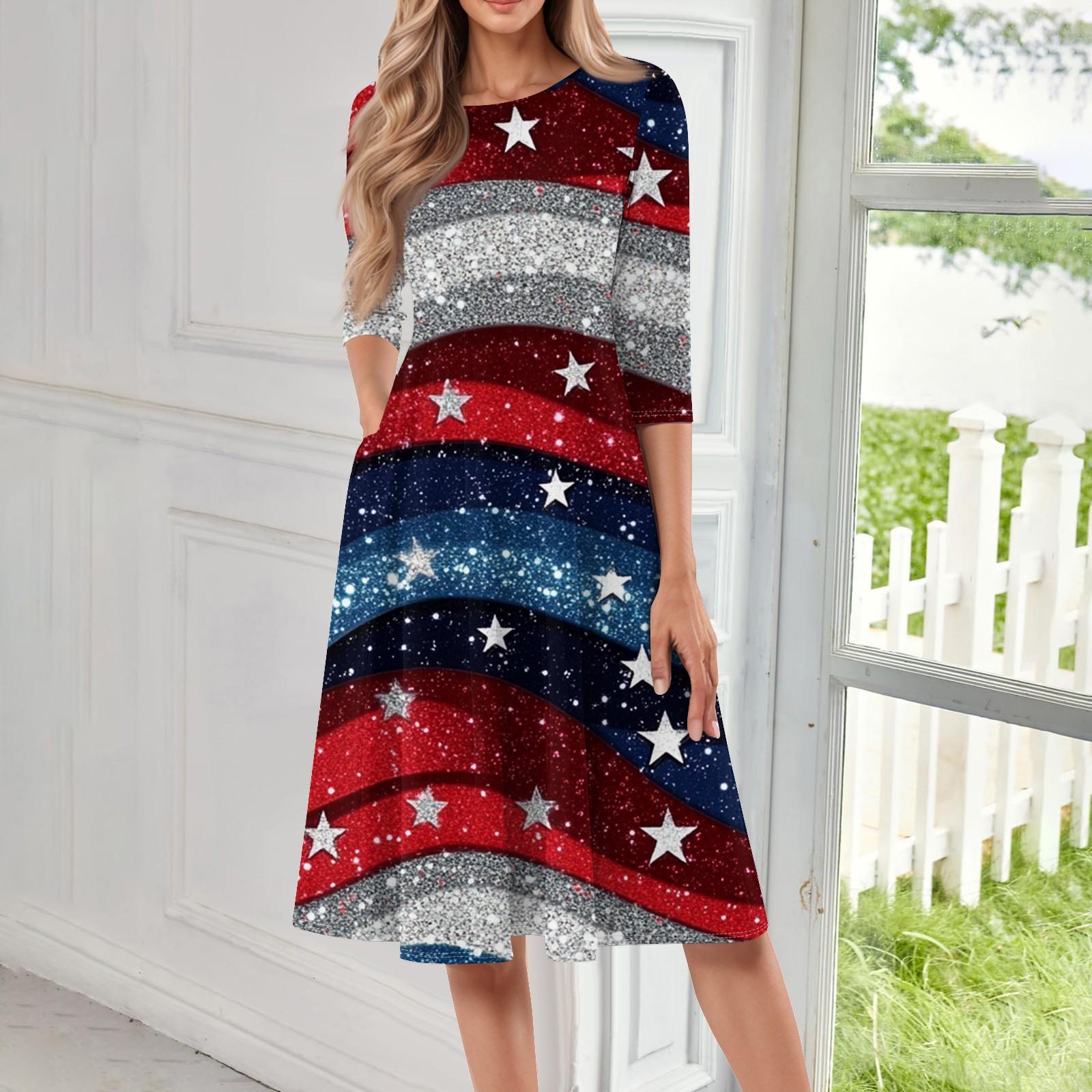 

Женское повседневное модное платье миди с круглым вырезом и рукавом три четверти L киноварь