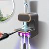 Automatischer Zahnpastaspender Wandmontiert UV-Sterilisation Zahnbürstenhalter Smart-Sensor Zahnbürstenaufbewahrungshalter