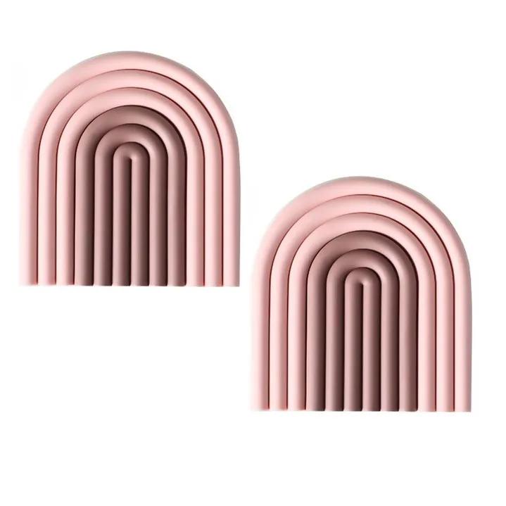 Nordic style Removable Rainbow Coasters Insulation Pads Cup Mat Plate Non Slip Placemat Home Decor Kitchen Accessories