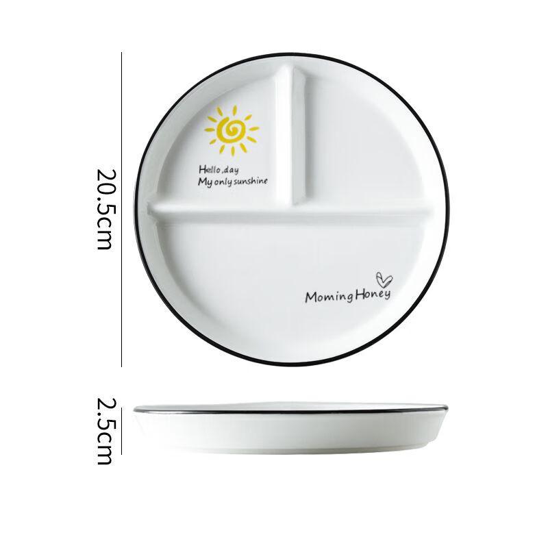 Nierxin 211 Keramický talíř s přihrádkami pro kontrolu porcí