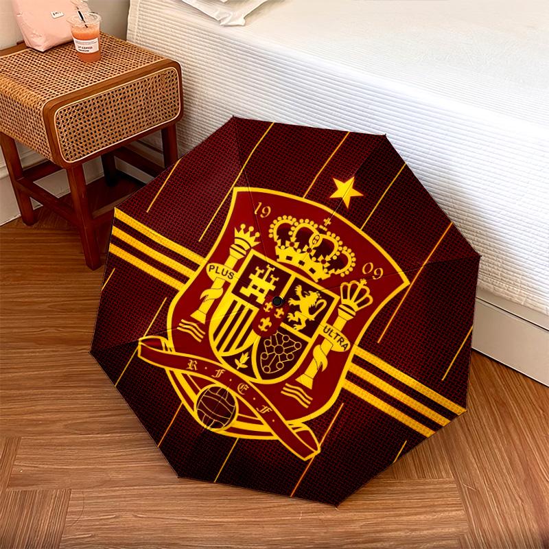 Spain National Football Teampattern, automatic folding umbrella, portable and foldable design, 8 ribs, a Christmas or birthday gift.
