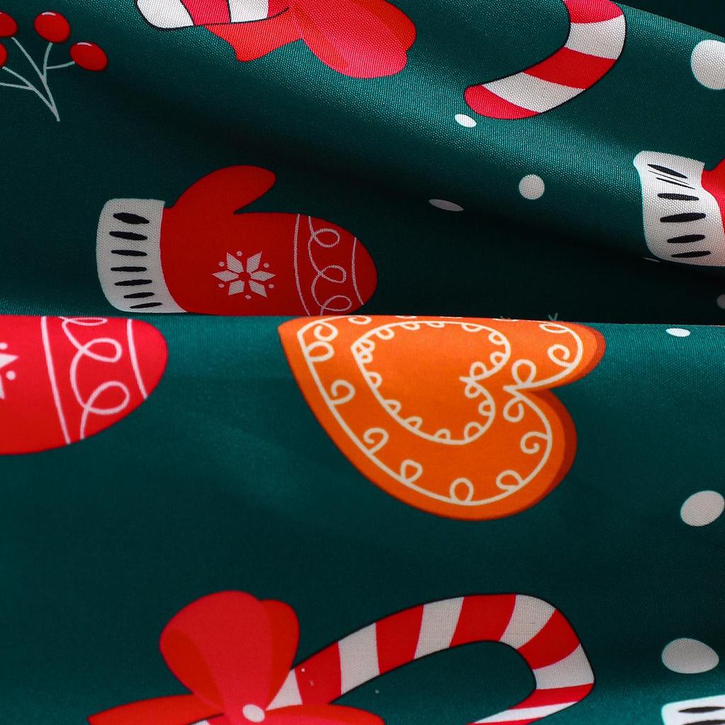 Children's Ribbed Long Sleeve Bow Christmas Dress for Girls