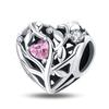 Affascinante Bracciale Collana con Perline a Forma di Cuore in Argento 925 Amore Familiare Impronta di Zampa Animale Adatto alle Donne Regali Fai da Te per le Feste