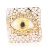 Design Legierung Quadrat Perle Teufelsauge Brosche Kreative Vielseitige Herren- Und Damenbekleidung Corsage Ornament Pin