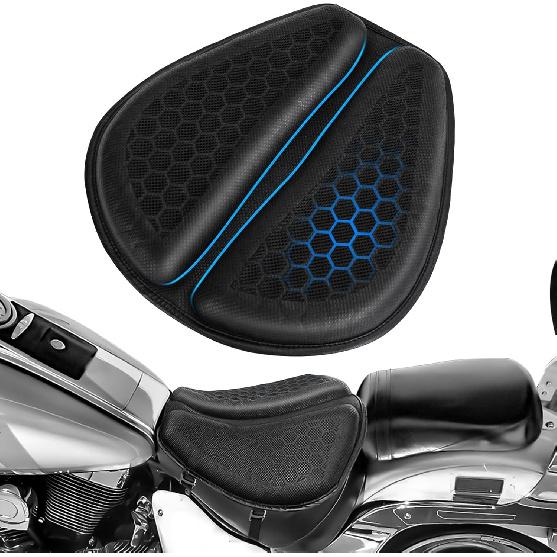 WDG Motorcycle Seat Cushion Pad 3D Honeycomb High Elasticity Gel Material Comfortable Breathable Shock Absorption for Long Rides Seat Cushion