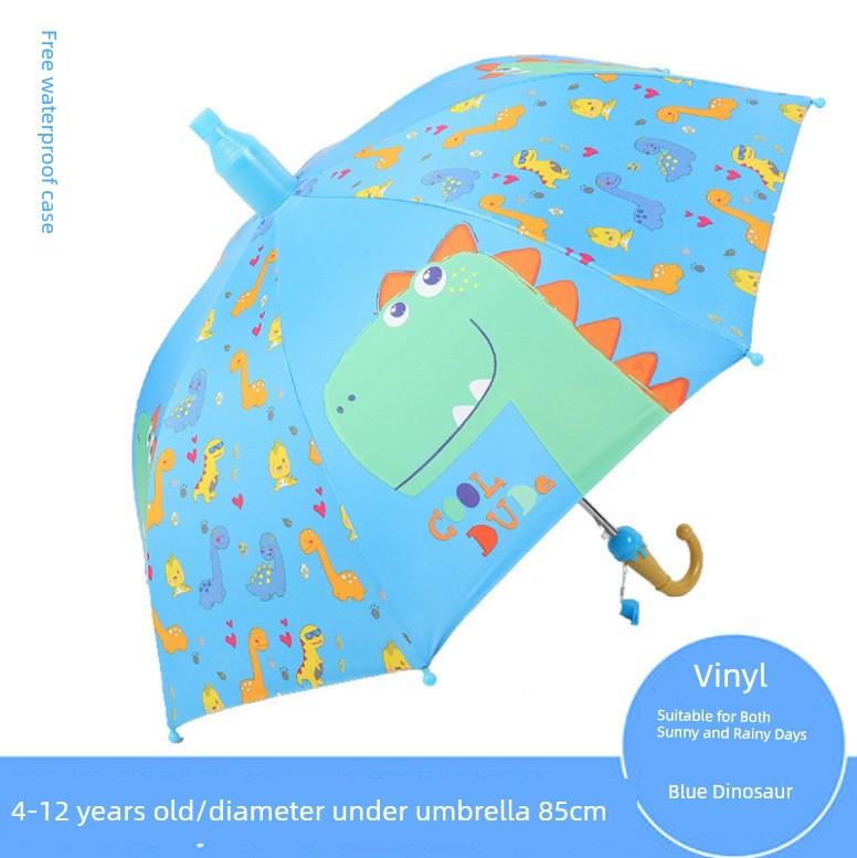 Children's Umbrella for Boys and Girls, Kindergarten and Primary School Students, Cartoon Black Plastic Sun Protection, Dual-Use for Sun and Rain