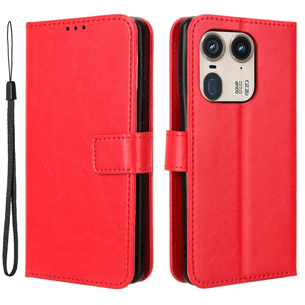 For Motorola Edge 50 Ultra 5G/Moto X50 Ultra 5G Case Folio Leather Crazy Horse Texture Phone Cover