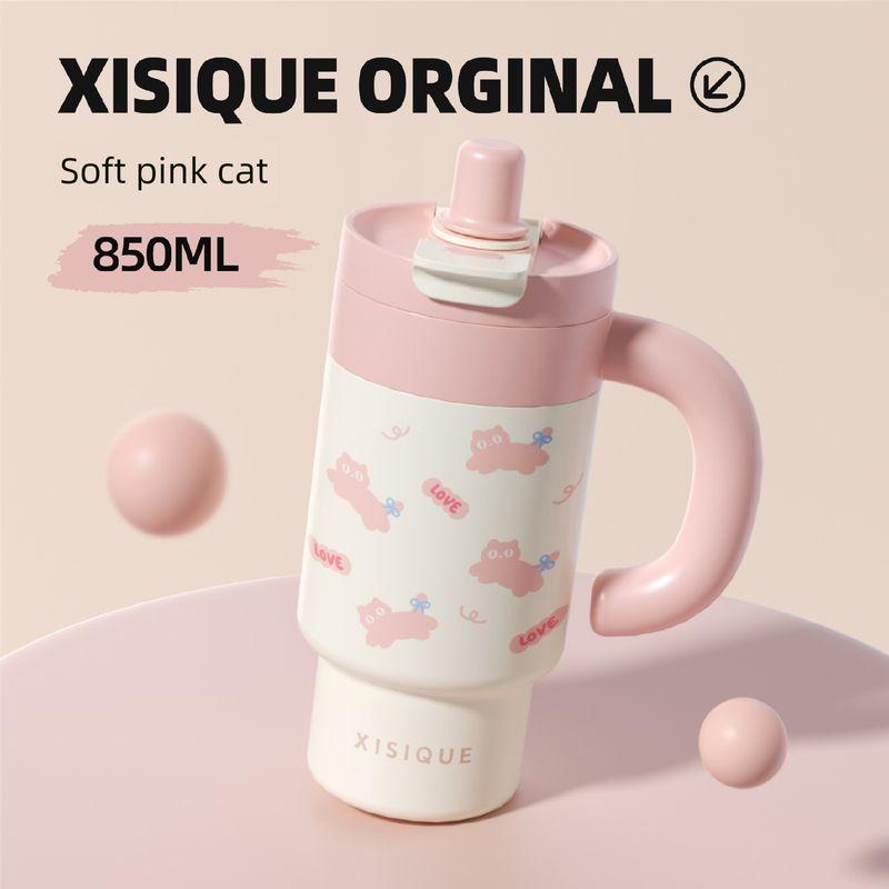 Large-Capacity Thermos Cup for Women, Good-Looking Ice Cup, Portable Car Coffee Cup, Cute Sports Water Bottle, Tea Cup