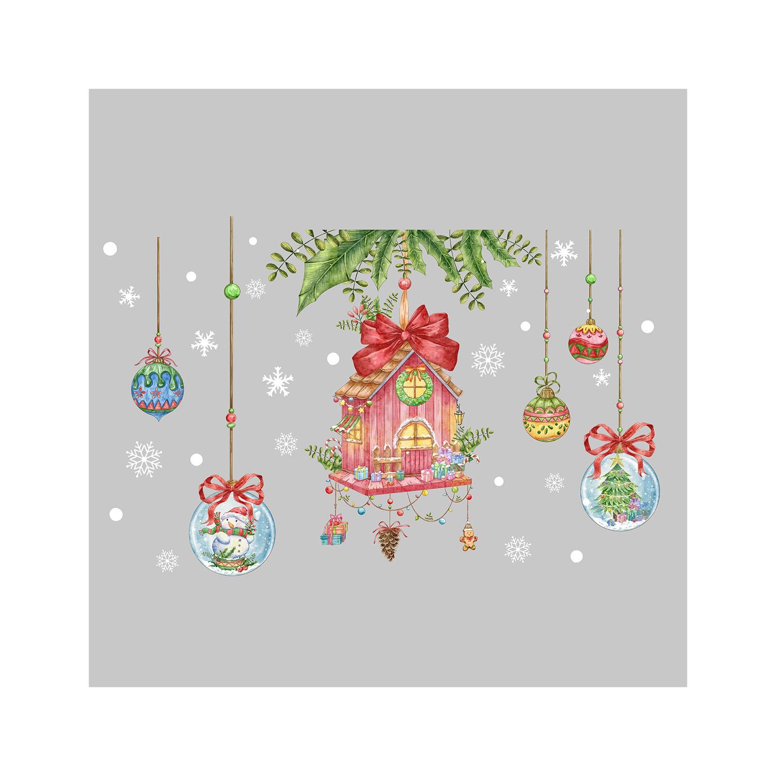 

Рождественские наклейки, наклейки на окна торгового центра, наклейки для детской комнаты, набор наклеек на стены, рождественские украшения One Size