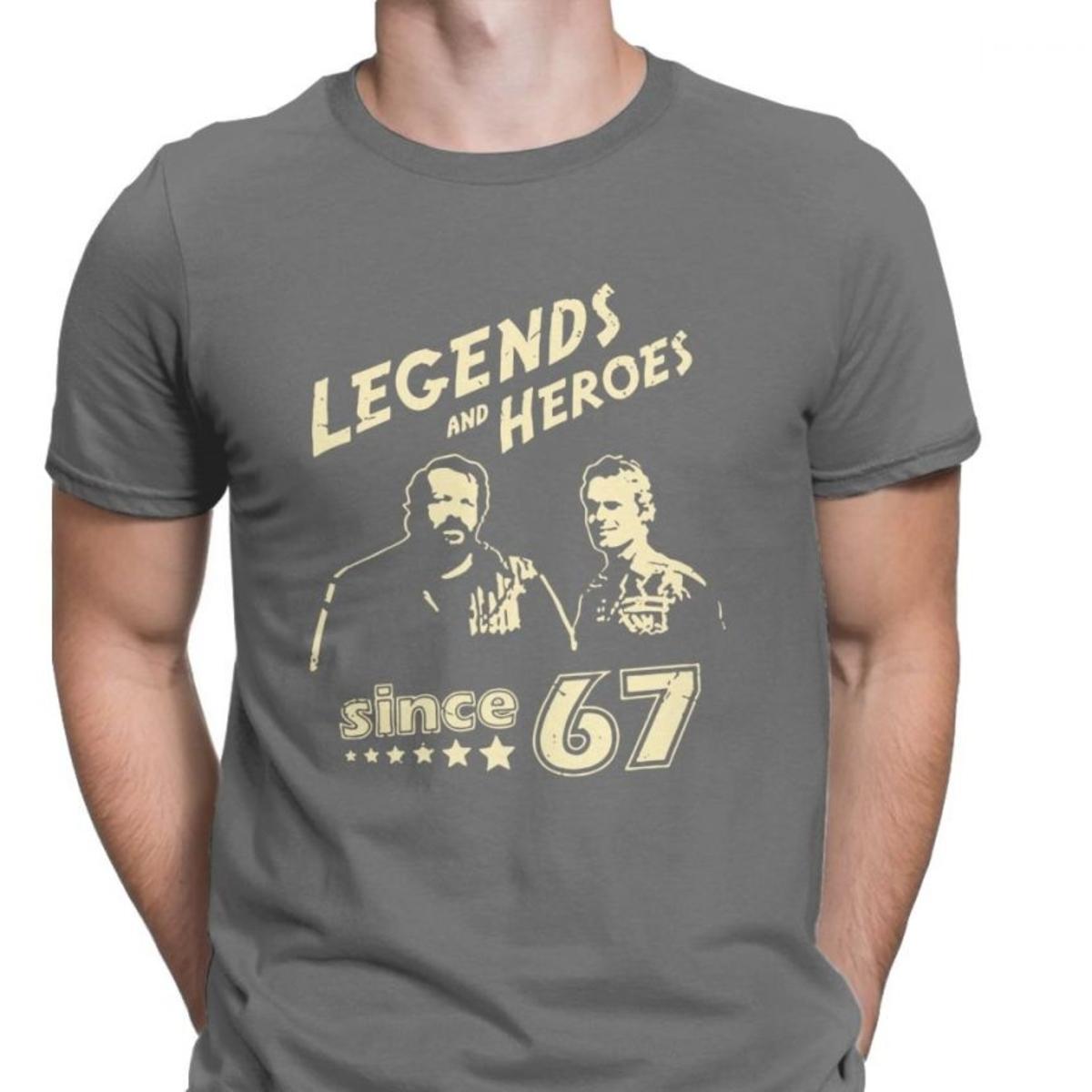 

Men s Bud Spencer Legends And Hero Since 67 Tops T Shirts Terence Hill Novelty Happy New Year Camisas Tops Cotton Tee T Shirt S