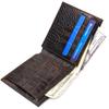 Original Men's Wallet Made of Genuine Textured Leather with Crocodile Embossing CANPELLINI 21784 Dark Brown