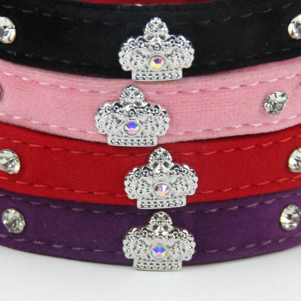 Winter Casual New Year's Pet Cat Collar Crown Diamond + Mi Rivet Flannel Small and Medium Scarf Rope