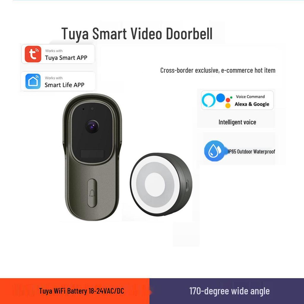 3MP Smart Türspionkamera mit Tuya App Fernanruf und Diebstahlschutz Visuelle Türklingel