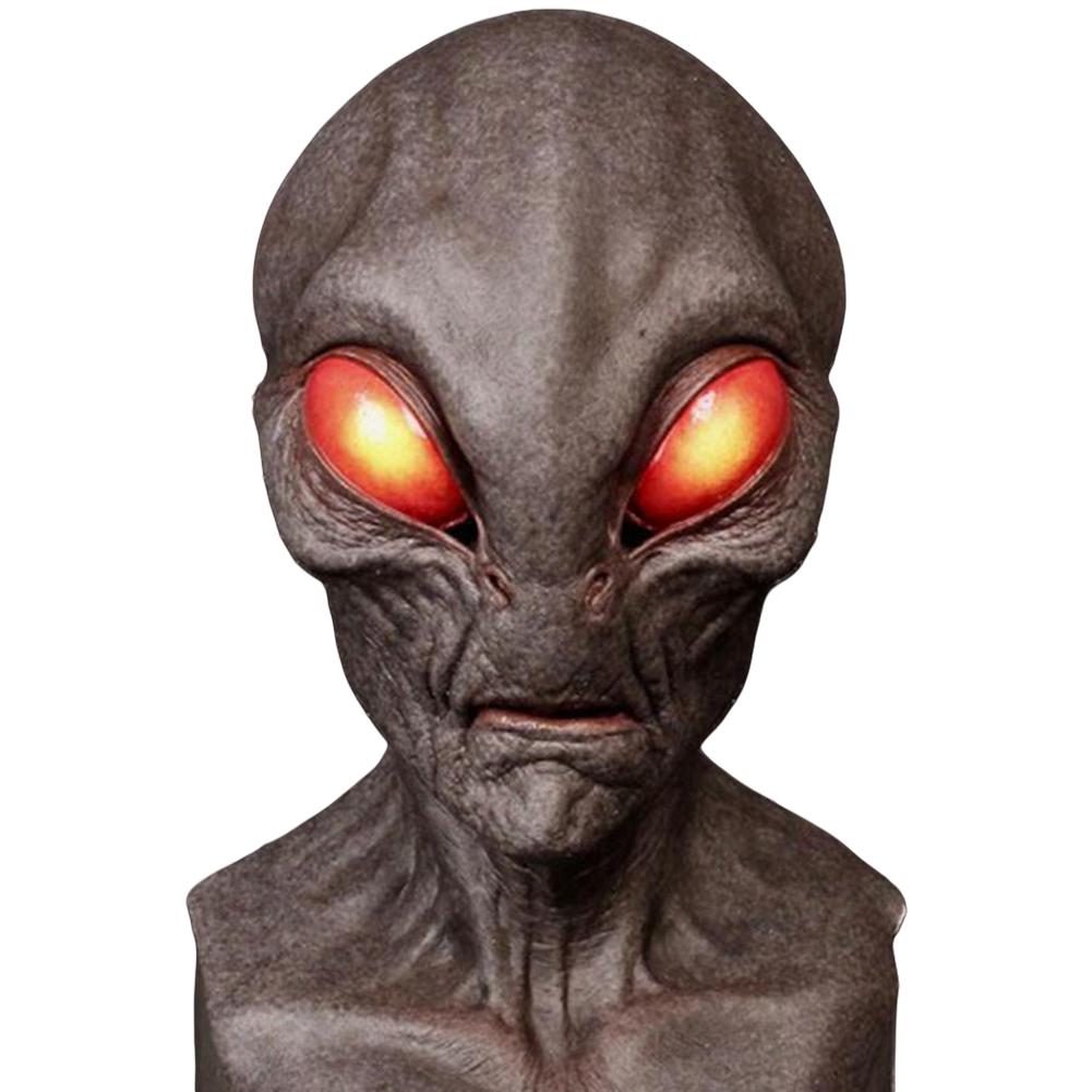 Halloween Alien Mask Alien Latex Full Head Mask Realistic Alien Face Masks UFO Prank Costume Mask for Halloween Cosplay