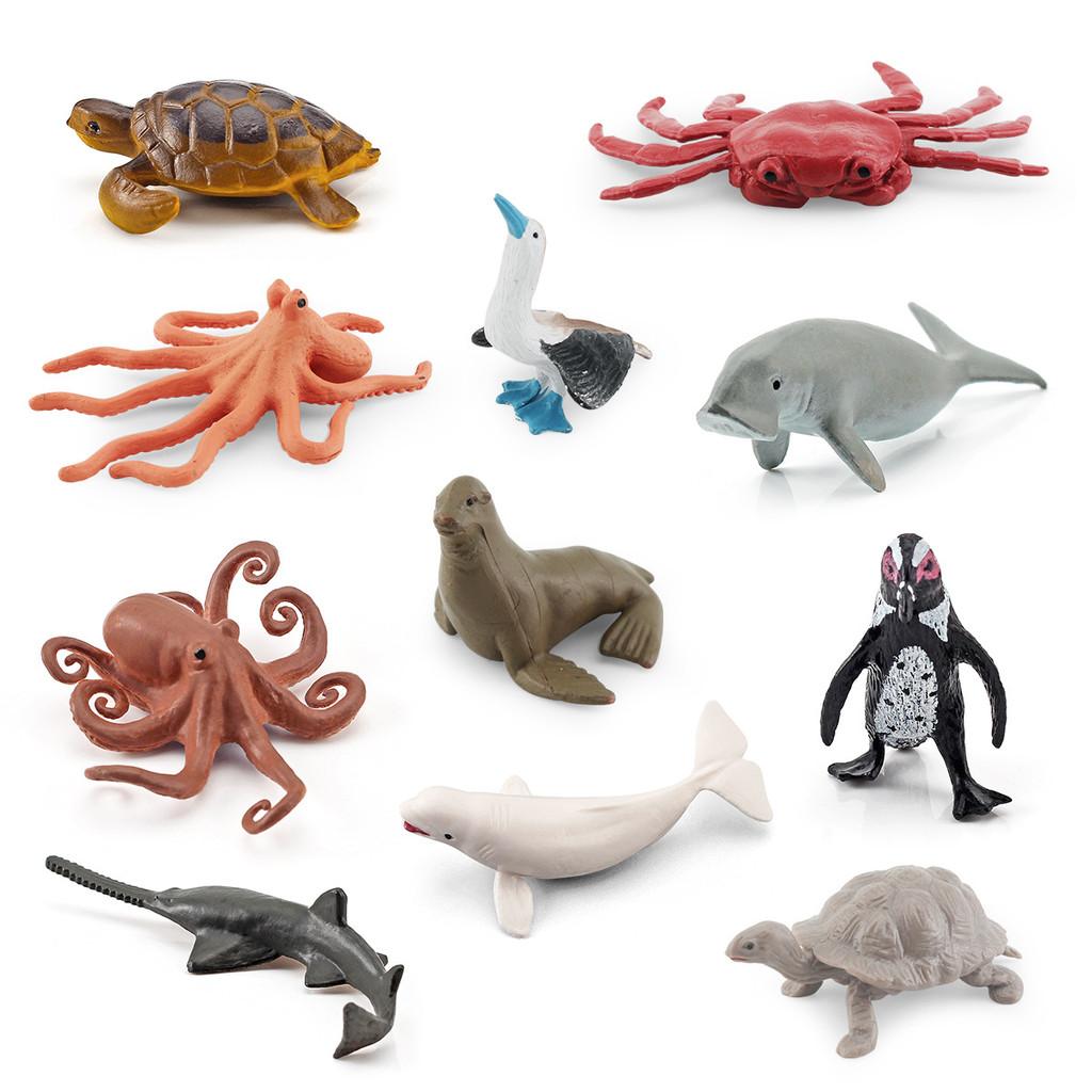 Realistic Ocean Animal Model Set Including Whales Dolphins Sharks Turtles Crabs And More For Educational Play And Decoration
