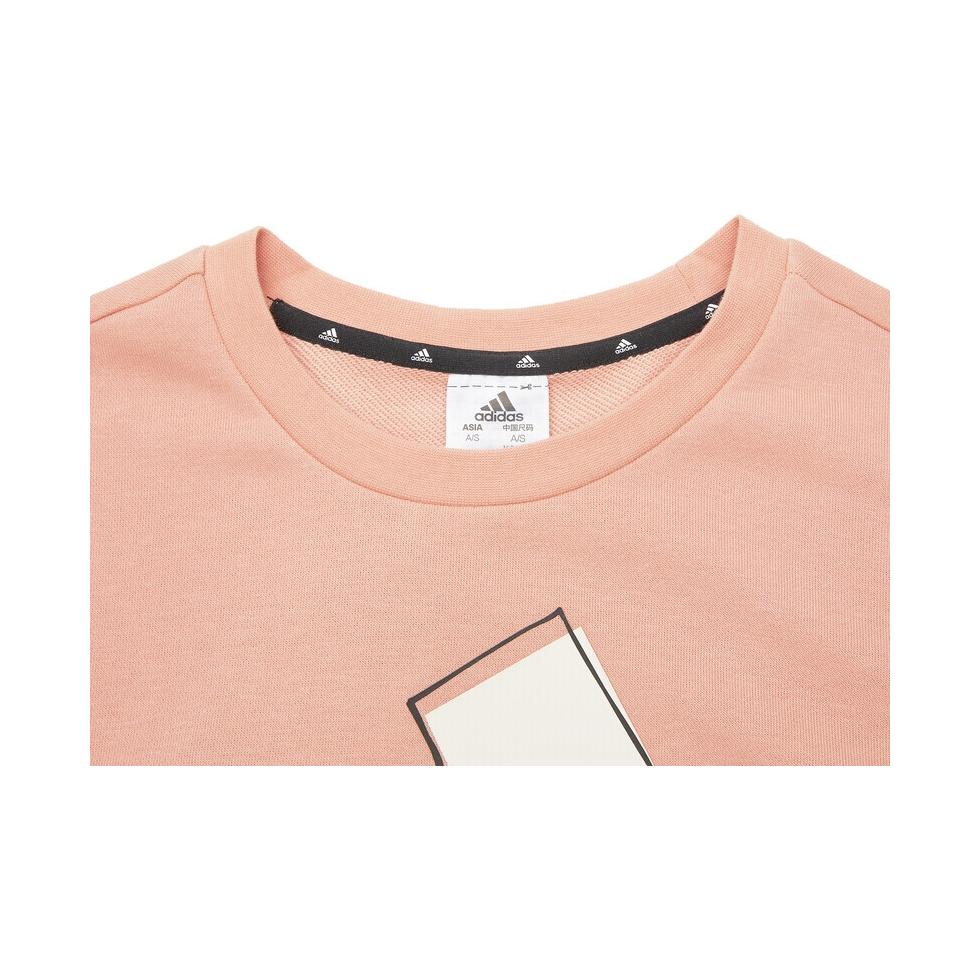 Adidas Vintage Letter Logo Printed Hooded Sweatshirt Women Sweatshirt Lotus HB5104