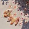 Körsbärsblommor Sakura Vår 5D Nageldekorationsklistermärke Guldstämpling Mjukt Lim Reliefklistermärke Chic Manikyrdekaler