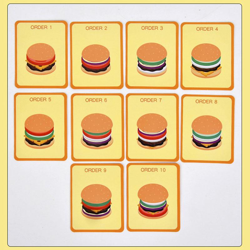 DIY Pretend Play Toys Simulation Hamburger Shape Color Pairing Puzzle Kitchen Food Play House Early Education Toys For Children