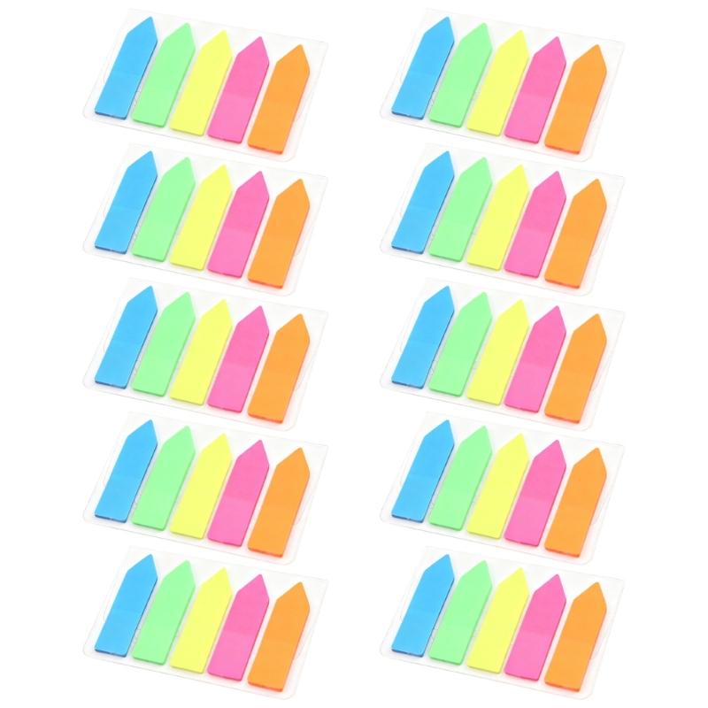 Repositionable Fluorescent Color PET Label Writable Adhesive PET Note Page Marker for Notebook Planner Binder Folder 1
