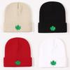 Ladies' Fashion Maple Leaf Embroidery Knit Hat Warm Windproof Winter Beanie