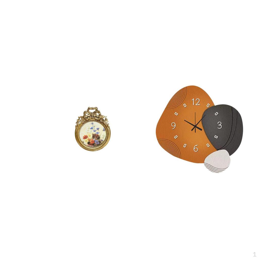 Antique Vintage Ornate European Photo Frame And Modern Decorative Wall Clock Art Wood Mount for Gift