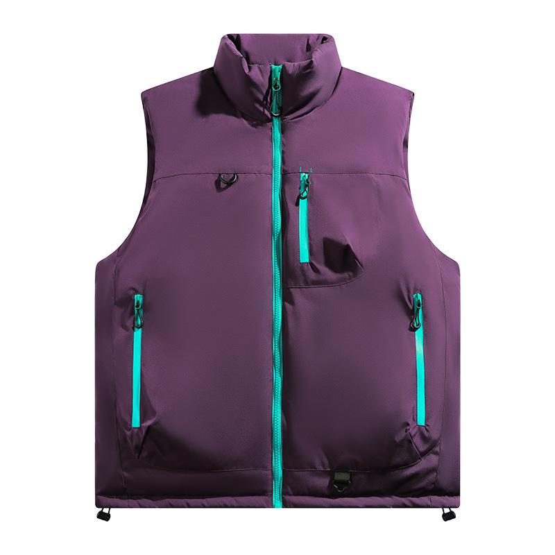 2025 Winter Solid Color Vest Men's Handsome Trend Couple Warm Vest Teen Cotton Clothing Casual Jacket Men