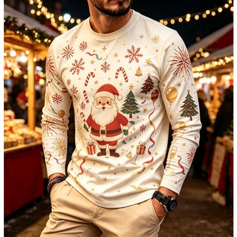 Men's Long Sleeve T‑Shirt Skull Thorn Crown Skeleton Hand 3D Print Crew Neck Gothic Streetwear Casual Top