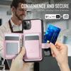 For iPhone 12 Pro Max 6.7 inch Case JEEHOOD J09 RFID Blocking Card Holder Leather Back Phone Cover Compatible with MagSafe