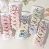 6Pcs/Set Sweet Bowknot Baby Hair Clips Grid Flower Dot Cotton Fabric Barrettes Girls Headwear Princess Kids Hair Accessories