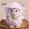 Soft Curly Plush Charm Sheep Doll Pendant for Bags And Keys, Stuffed Animal Keychain Kawaii Accessory with Bow Glasses Accessories, Cute Hanging