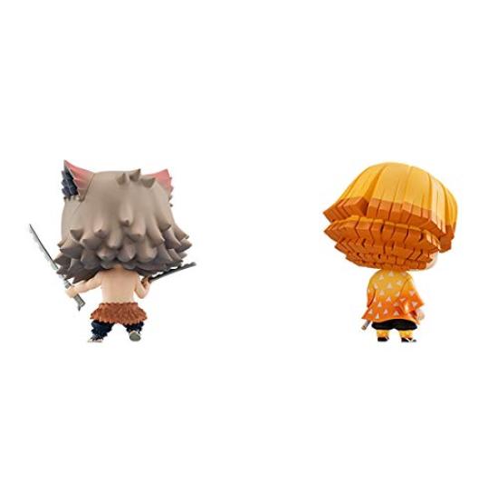 MegaHouse Chimi Mega Buddy Series Demon Slayer: Kimetsu no Yaiba Agatsuma Zenitsu & Hashibira Inosuke Set, Approx. 65mm PVC Pre-painted Figure