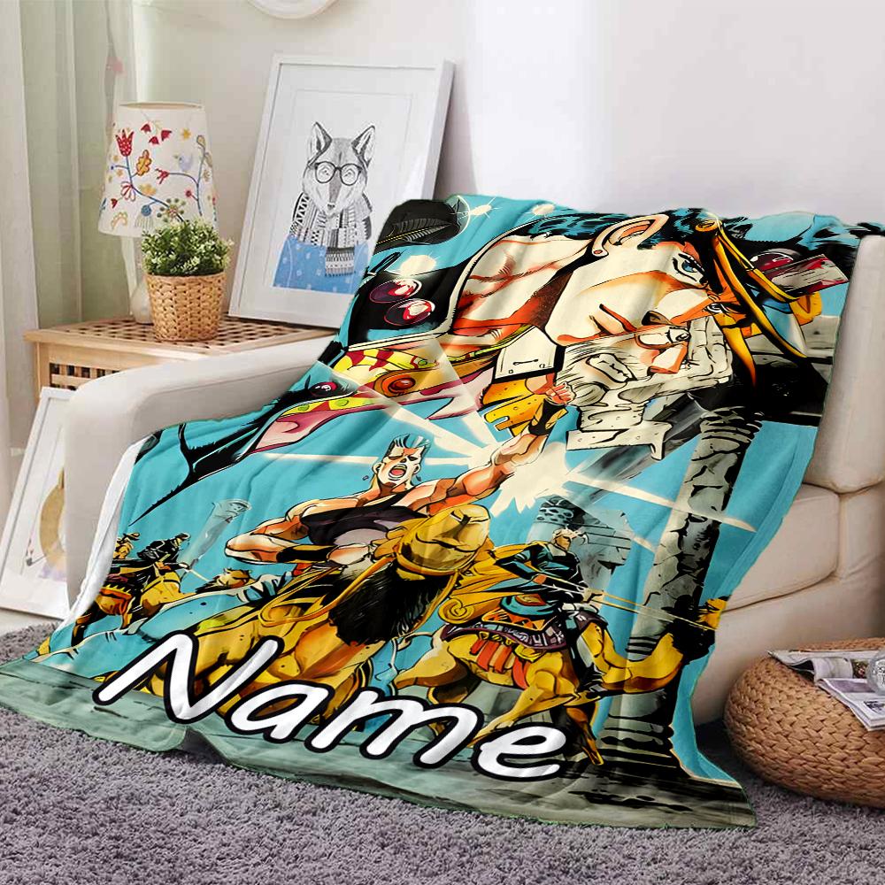Customiz Name Personality JoJo's Bizarre Adventure Blanket Soft &Warm Sofa Office Bed Travel Lunch Break Blanket, Gift Suitable All Seasons