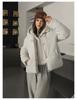Imitation Mink Velvet Fake Two-piece Hooded Stitching Short Puffer Jacket