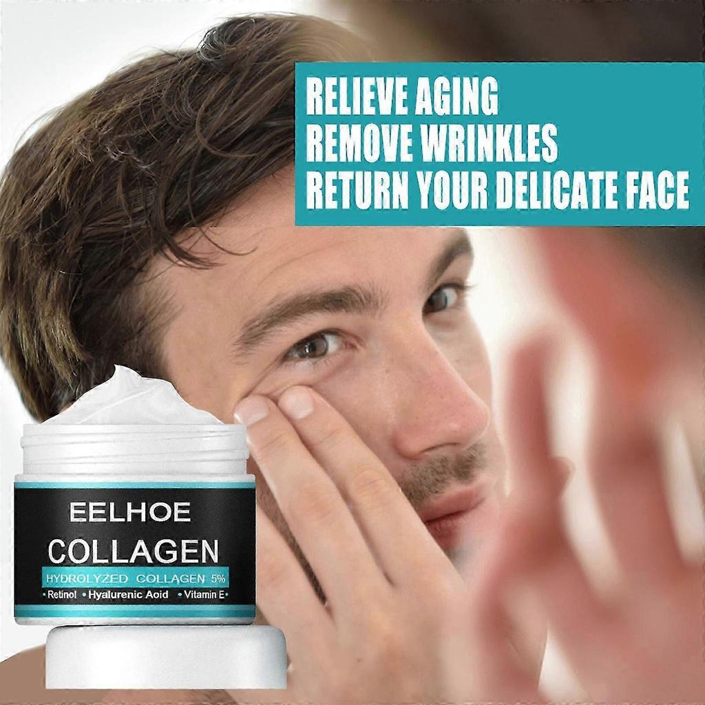 1PC Collagen Men's Anti-Aging Wrinkle Cream, 50g Face Moisturizer Age Rewind Anti Aging Cream for Men, Skin Firming and Tightening Lotion"--ZZ1