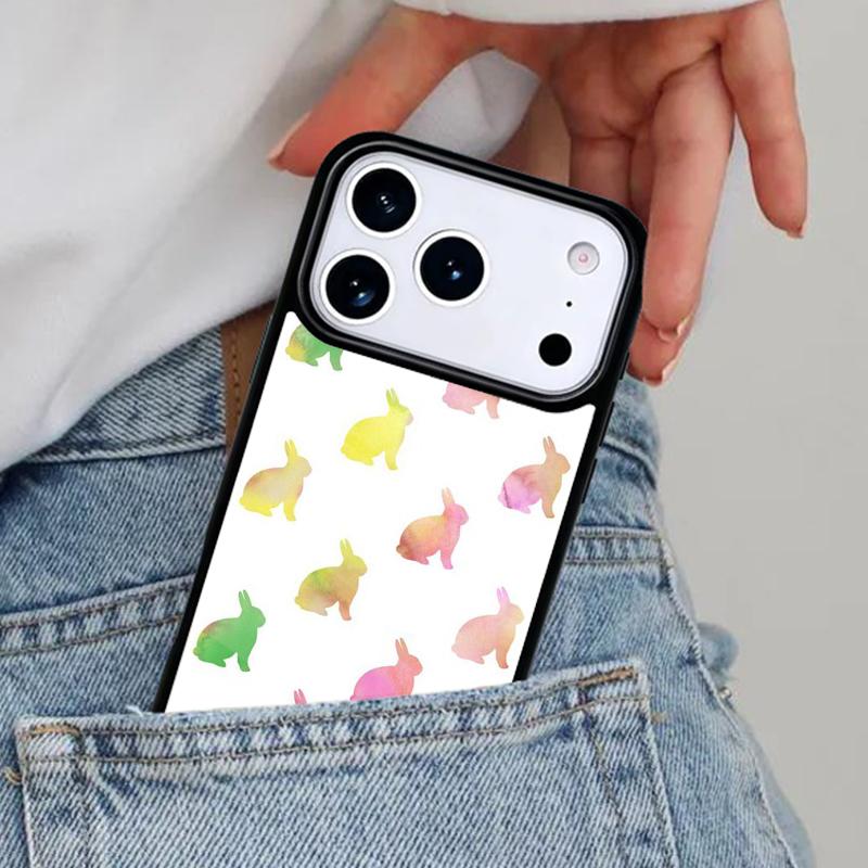 Cute Bunny Rabbit Phone Case for iPhone 16e 15 14 13 12 17 Pro Max Plus Air 17pro Cover Coque